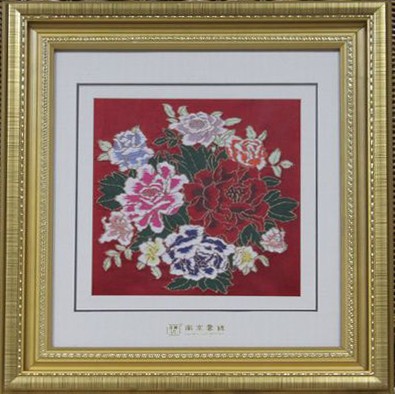 金框牡丹框画/红