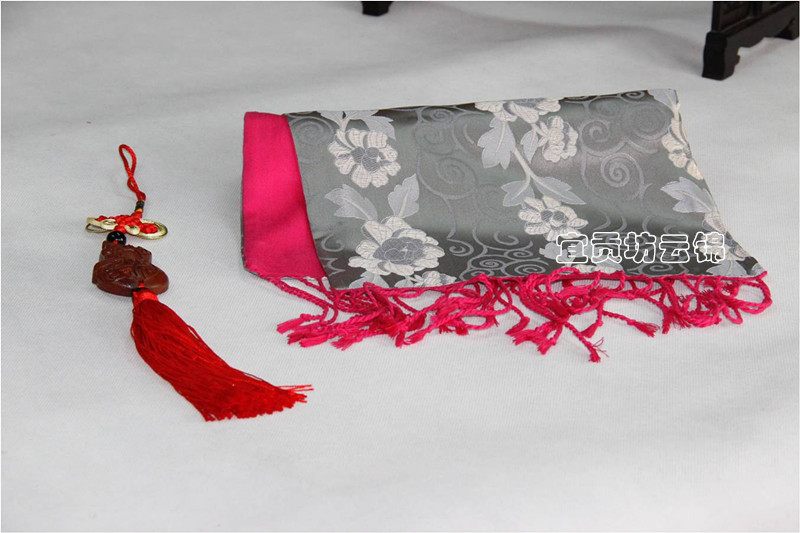 高档云锦真丝绒双面围巾