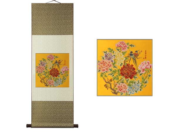 蚕丝底吉祥如意卷轴