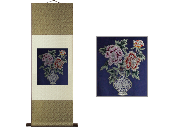 四则小宝瓶牡丹卷轴/兰