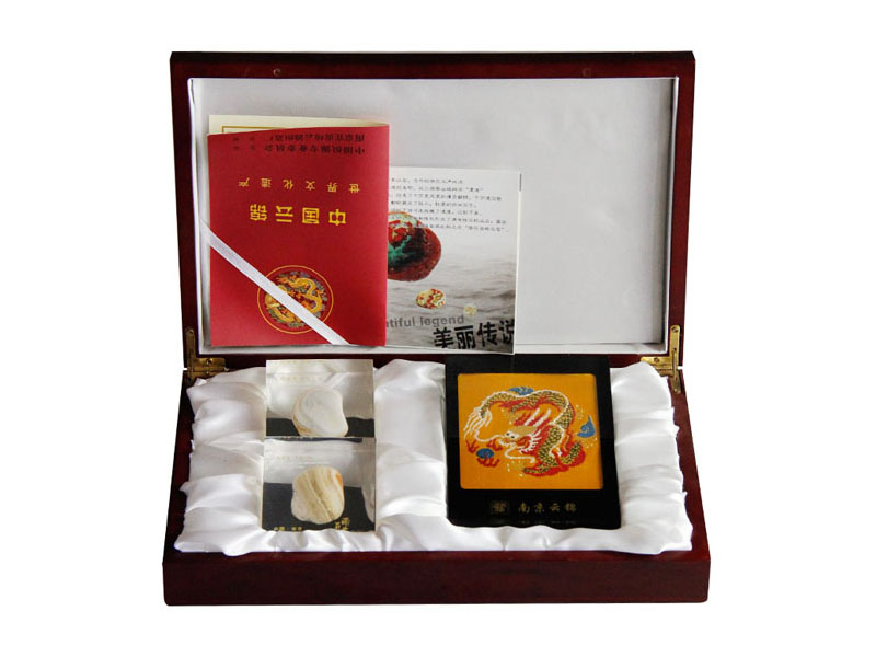 云锦镇纸雨花石套盒